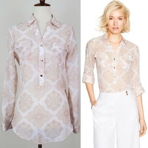 WHBM Voile Henley Tunic Top!